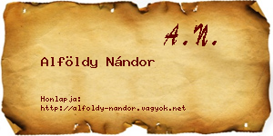 Alföldy Nándor névjegykártya