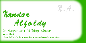 nandor alfoldy business card